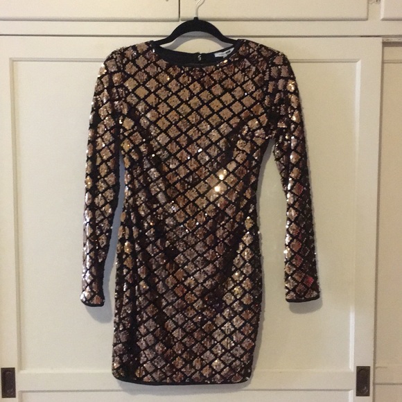 Fashion Nova | Dresses | Rose Gold Sequin Party Dress | Poshmark